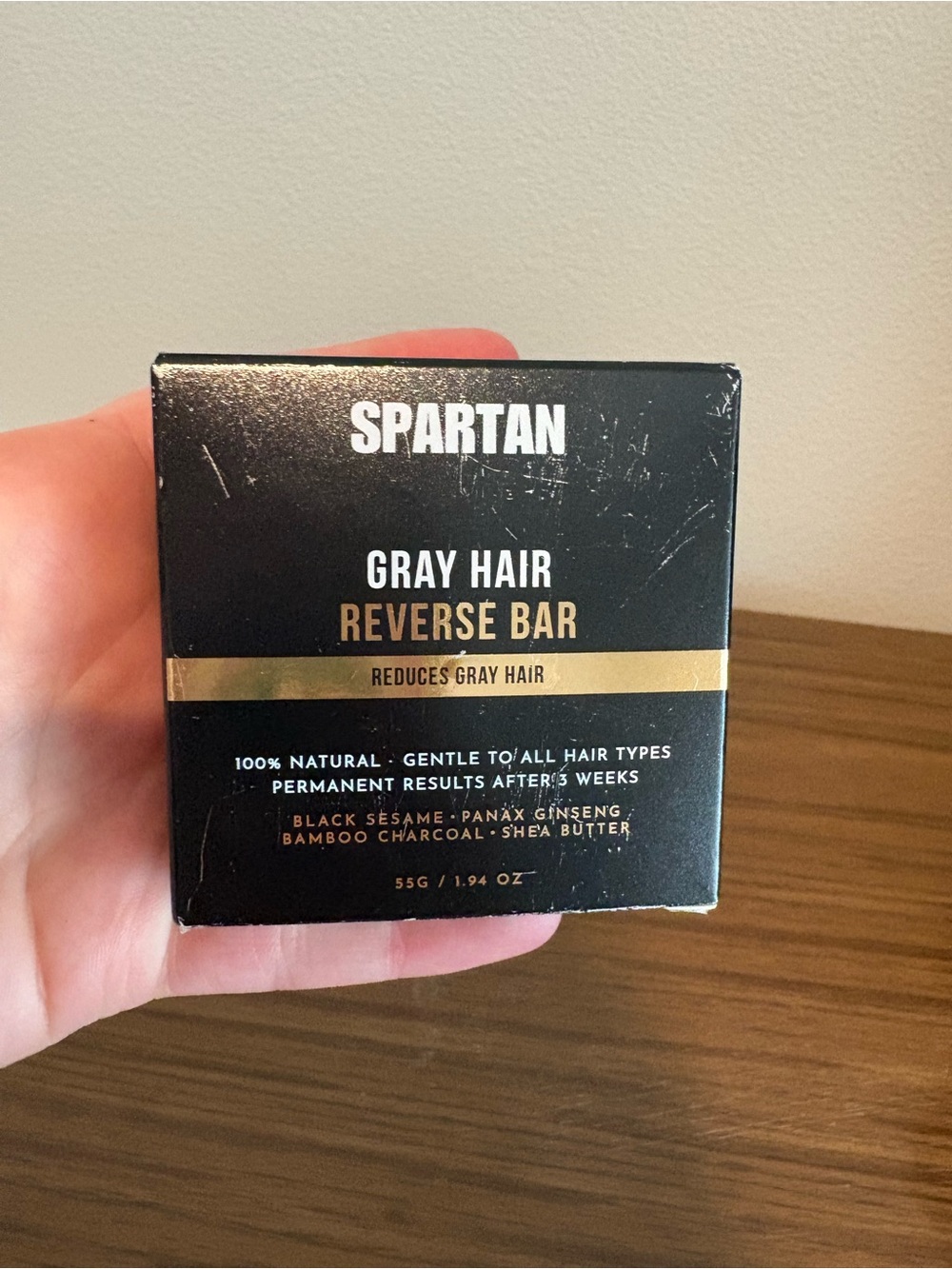 NIB Spartan Mens 1.94 oz Gray Hair Reverse Bar Reduces Gray Hair Darkening Bar